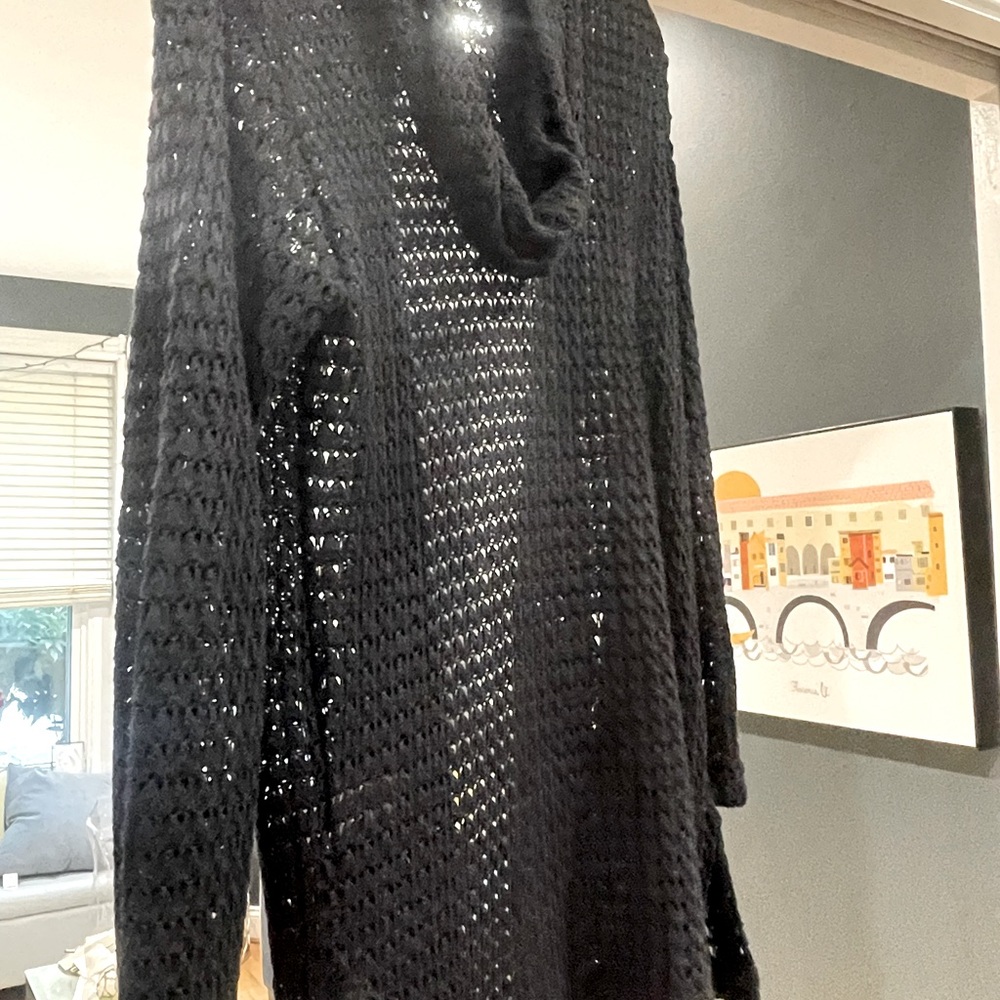 Splendid black knit hooded sweater